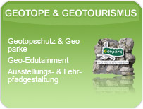 Leistungsspektrum der GEOmontan GmbH Freiberg im Bereich Geotope & Geotourismus.